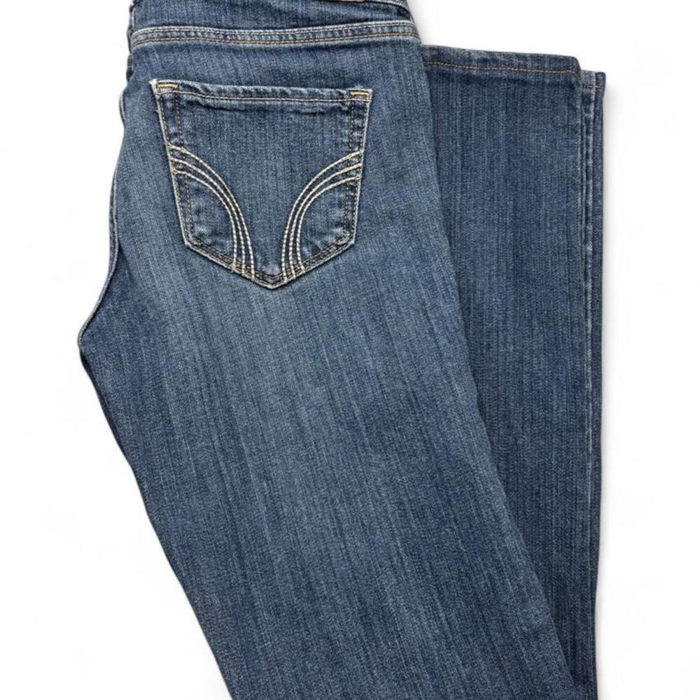 Vintage Y2K Hollister Low Rise Jeans Medium Wash Embroidered Size 1R
